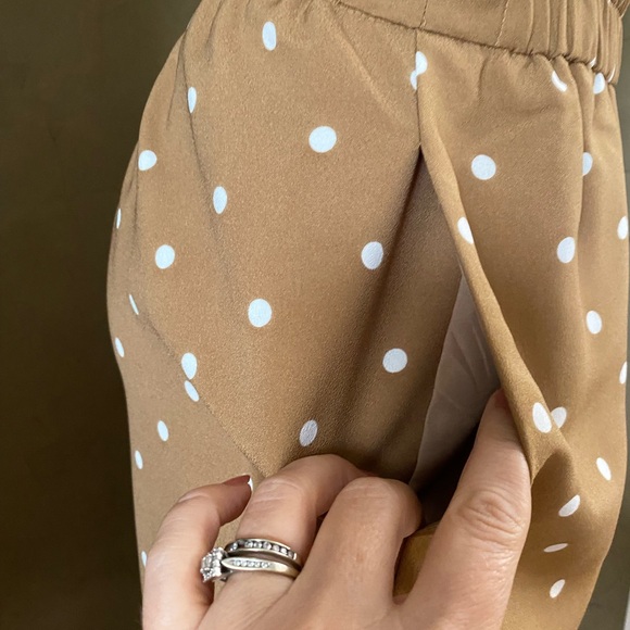 J. Crew Tan Polka Dot Skirt Elastic Waist Size XS  With Pockets Pull-on skirt - Picture 12 of 16